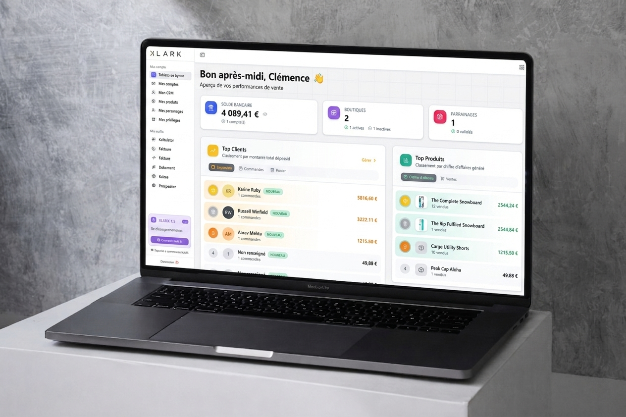 Tableau de bord Klark — Vue d’ensemble