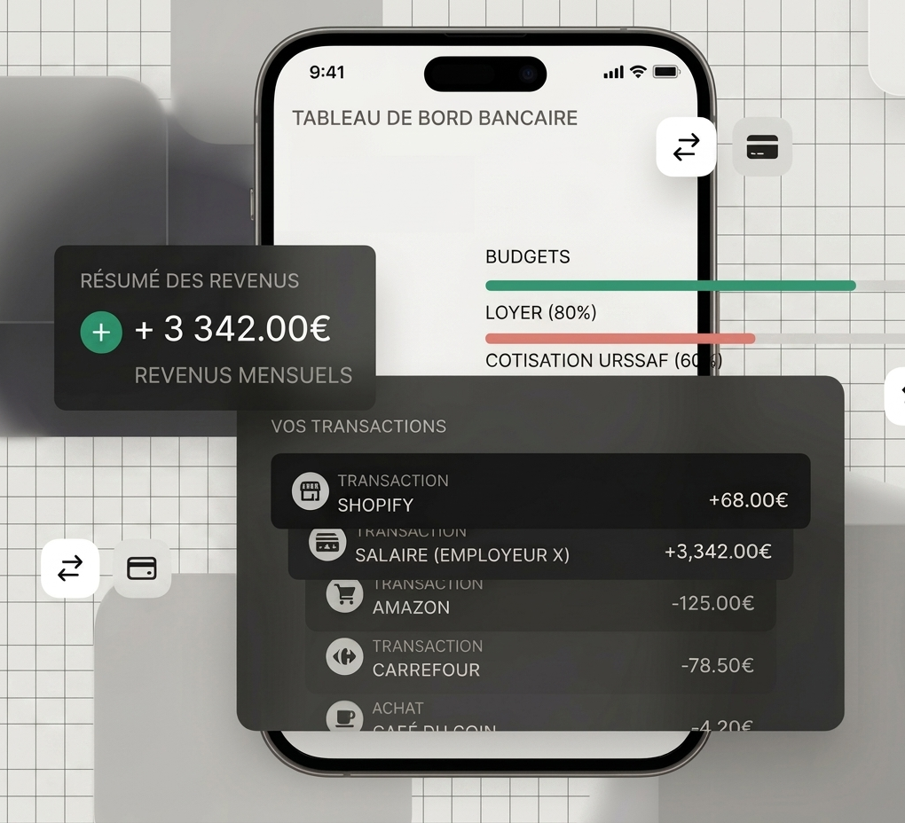 Interface agrégation bancaire Klark